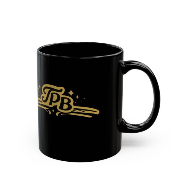 Gold Retro 'TPB' Logo Black Coffee Mug